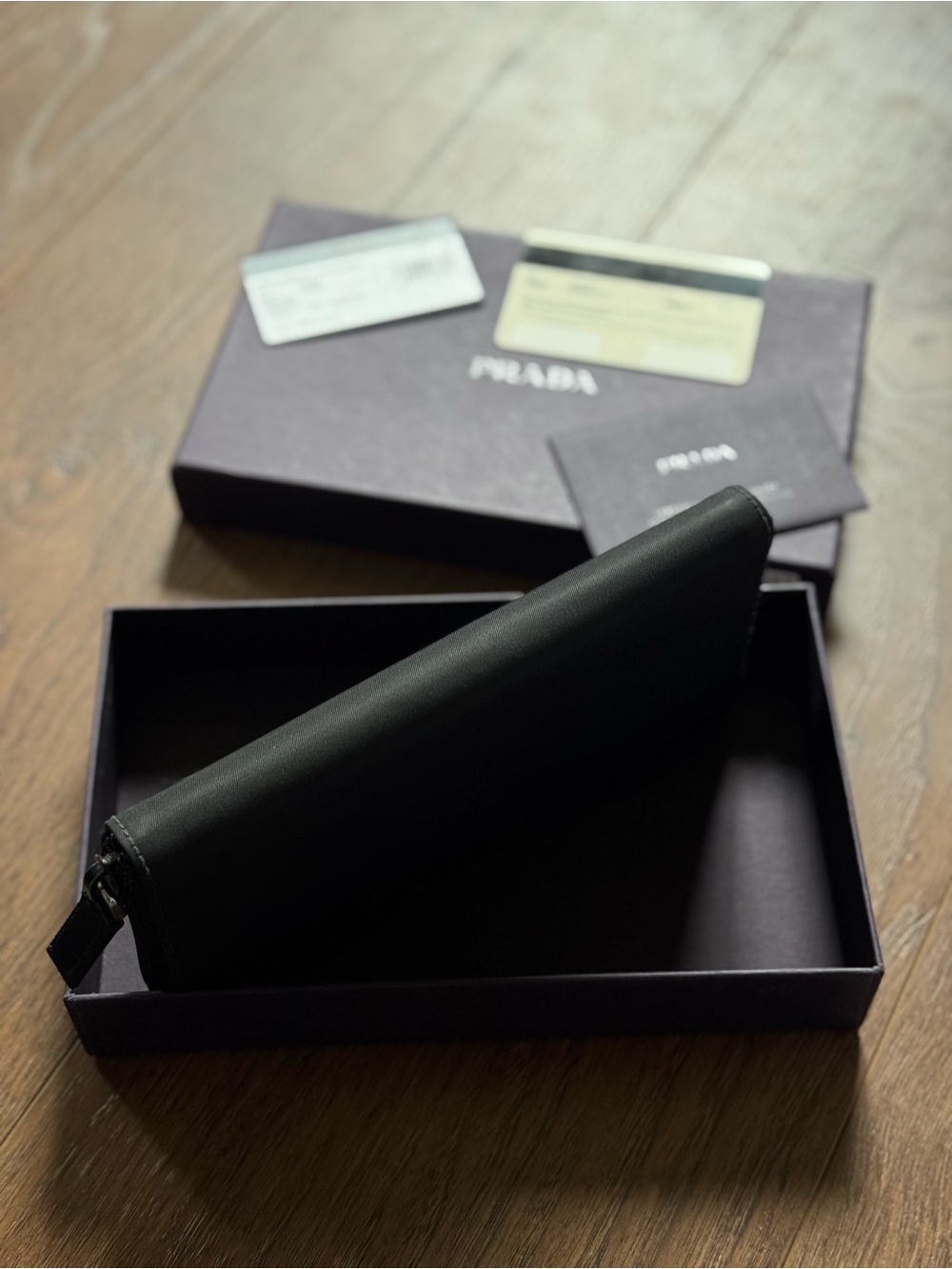 PRADA Zip Around Tessuto Nylon Wallet in black with silver triangle hardware - Picture 5 of 10